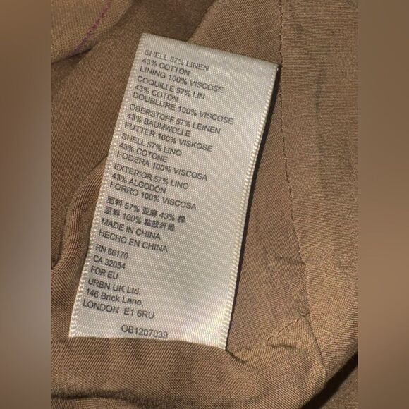 FREE PEOPLE Stella Striped double breasted frayed hem linen blend Blazer sz xs - Picture 9 of 9